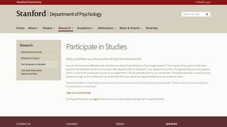 Participate in Studies | Department of Psychology - Stanford