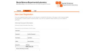 Sign Up | SSEL- Social Science Experimental Laboratory at Caltech