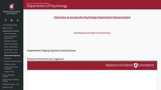 Experiment Signups | WSU Department of Psychology | Washington ...