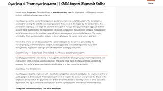 Expertpay @ www.expertpay.com || Child Support Payments online