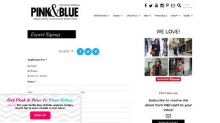 Expert Signup - Pink and Blue Magazine