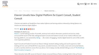Elsevier Unveils New Digital Platform for Expert Consult, Student ...