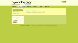 Explode The Code Online » How It Works » Student Activities Tutorial