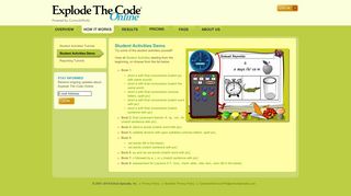 Explode The Code Online » How It Works » Student Activities Demo