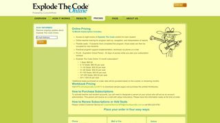 Explode The Code Online » Pricing