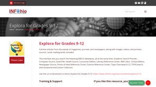 Explora for Grades 9-12 - INFOhio