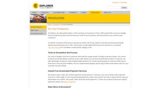 For Our Producers - Explorer Insurance