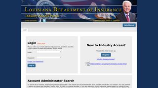Industry Access Portal – Main Page - Louisiana Department of Insurance