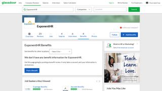 ExponentHR Employee Benefits and Perks | Glassdoor