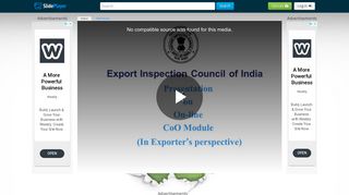 Presentation on On-line CoO Module (In Exporter's perspective) - ppt ...