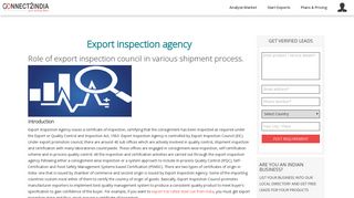 Export Inspection Agency | Connect2India