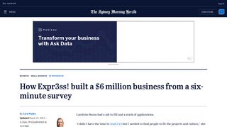 How Expr3ss! built a $6 million business from a six-minute survey