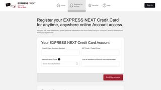 EXPRESS NEXT Credit Card - - Comenity