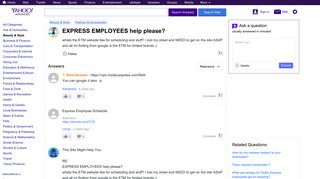 EXPRESS EMPLOYEES help please? | Yahoo Answers