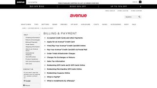 Billing & Payment | Avenue.com