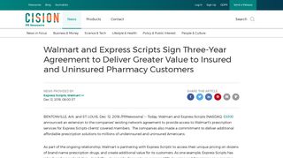 Walmart and Express Scripts Sign Three-Year Agreement to Deliver ...
