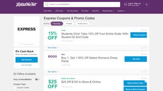 15% Off Express Coupons, Promo Codes + $10 Cash Back 2019