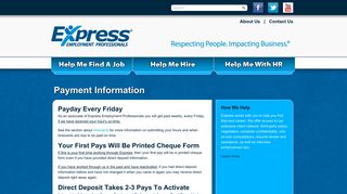 Express Employment Professionals - Payment Information
