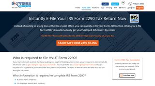 IRS Form 2290 Online | Heavy Vehicle Use Tax | ExpressTruckTax