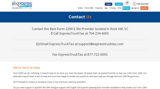 Contact Us for Efile IRS Form 2290 - ExpressTruckTax