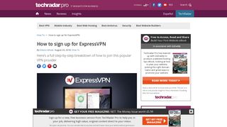 How to sign up for ExpressVPN | TechRadar