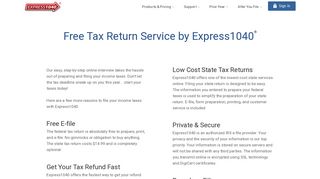 FREE tax return service by Express1040® -- free 2018 IRS e-filing
