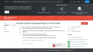 Not able to login to ExpressionEngine 2 Control Panel ...