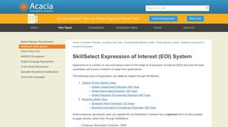 SkillSelect Expression of Interest (EOI) System | Acacia | Immigration ...
