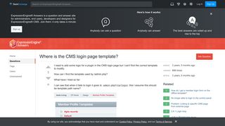 Where is the CMS login page template? - ExpressionEngine® Answers