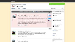 Shouldn't all Expresso bikes be online? - Get Satisfaction