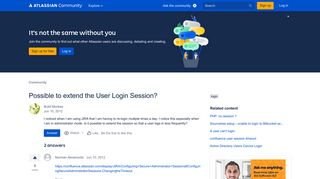 Possible to extend the User Login Session? - Atlassian Community