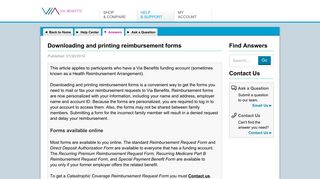 Downloading and printing reimbursement forms - Help Center