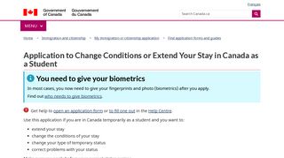 Application to Change Conditions or Extend Your Stay in Canada as a ...