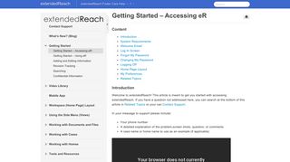 Getting Started – Accessing eR - extendedReach Foster Care Help - 1