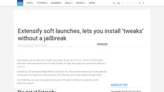 Extensify soft launches, lets you install 'tweaks' without a jailbreak