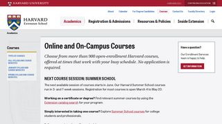 Online and On-Campus Courses | Harvard Extension School