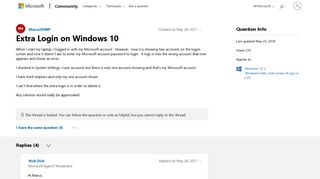 Extra Login on Windows 10 - Microsoft Community