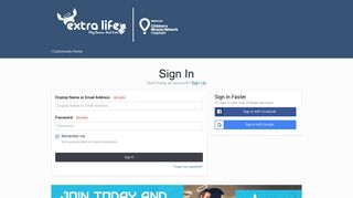 Sign In - Extra Life Community Hub