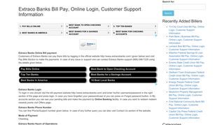 Extraco Banks Bill Pay, Online Login, Customer Support Information