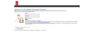 Adobe Campaign extranet - Login Page
