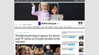 Workload growing at agency for movie and TV extras as it toasts ...
