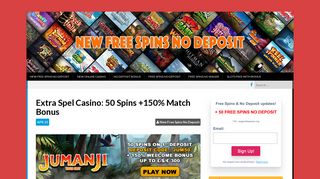 Extra Spel Casino: 50 Spins +150% Match Bonus - New Free Spins ...