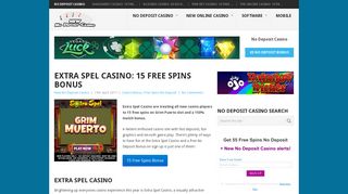 Extra Spel Casino: 15 Free Spins Bonus - New No Deposit Casino