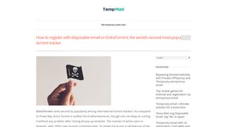 How to register with disposable email on ExtraTorrent, the world's ...