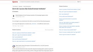 How to access the ExtraTorrent website - Quora