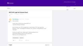 REST API Login for Extreme Cloud | Extreme Networks Support ...