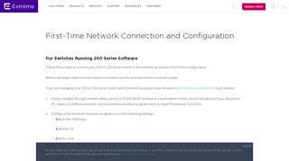 First-Time Network Connection and Configuration - Extreme Networks