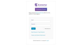 Extreme Networks - Login | Extreme Portal
