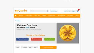 Sporcle Badge: Extreme Overdose