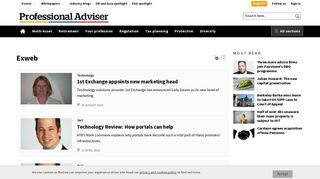 The latest exweb news for financial advisers and intermediaries from ...